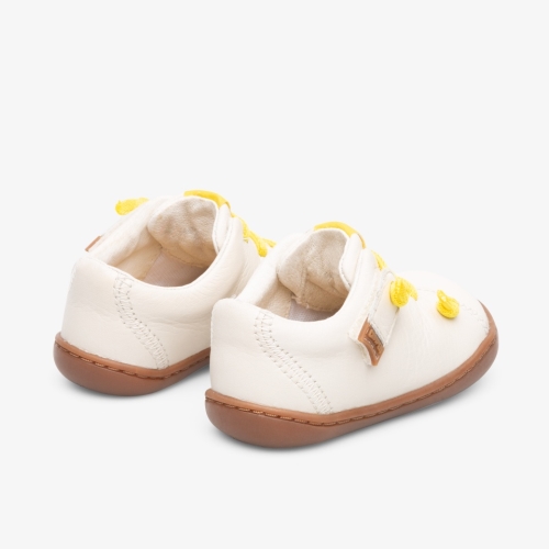 Camper Peu Kids Velcro Shoes US-54918 Cream Sale